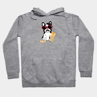 French Bulldog with Baguettes and Beret Hoodie